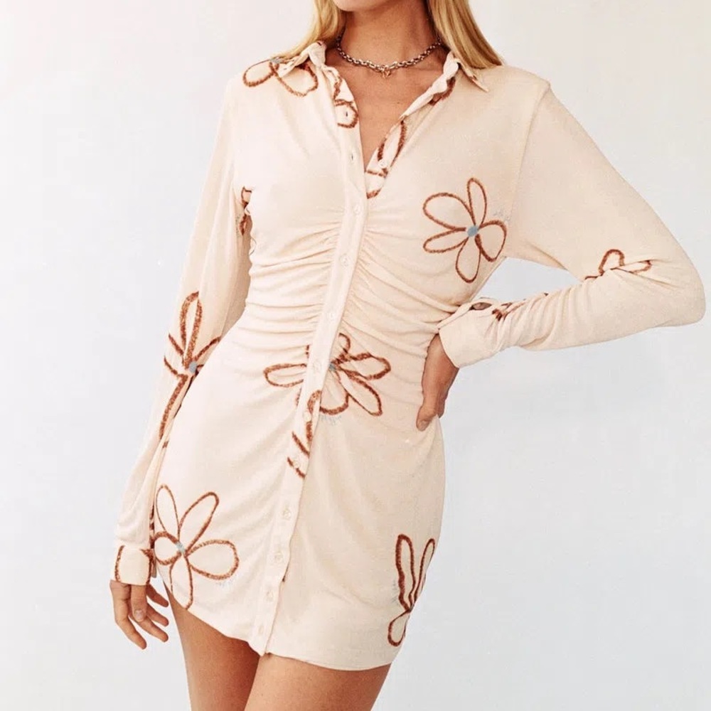 NWT With Jean Andy Dress (Chalk and Flowers)